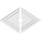 Ekena Millwork Diamond Architectural PVC Ceiling Medallion, 38"W x 25 3/8"H x 3"ID x 13 1/4"C x 1"P, Two-Piece CMP38X25DD2-03000 - alternate 1